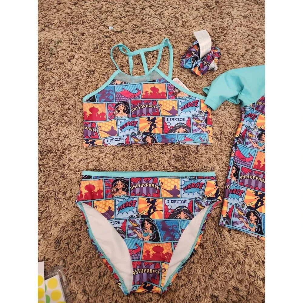 Disney Store Swimsuit Set Aladdin Jasmine Girl Size 9/10